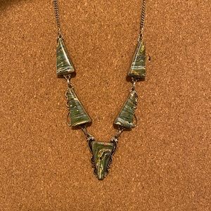 Green Swirled Statement Necklace